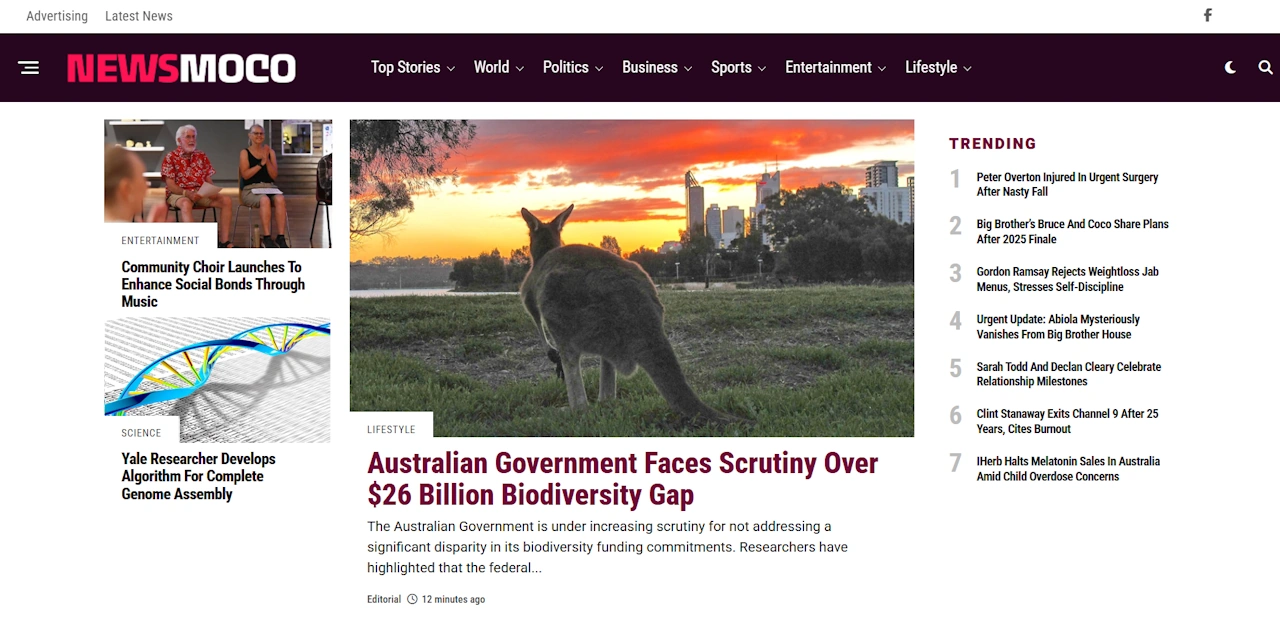 NewsMoco - news site built by PressBulk