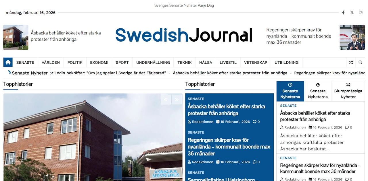 Swedish Journal - news site built by PressBulk